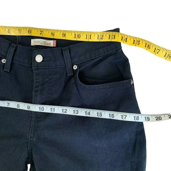 Levi's 550 Y2K Relaxed Bootcut Cropped Cuffed Black Denim Jeans Size 6S Stretch - Picture 11 of 15